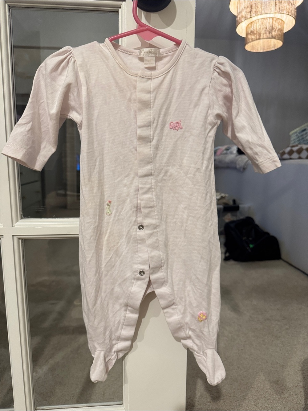 Soft Pink Baby One-Piece Footed Romper
